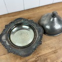 Antique Silverplate Round Covered Butter Cheese Di