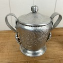 Hammered Aluminum Sugar and Creamer Set Chrysanthe