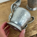 Hammered Aluminum Sugar and Creamer Set Chrysanthe