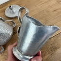 Hammered Aluminum Sugar and Creamer Set Chrysanthe