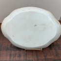 French Saxon China Flow Blue Platter Antique Gold 
