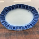 Flow Blue Antique Platter Blue White Staffordshire