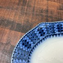 Flow Blue Antique Platter Blue White Staffordshire