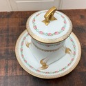 French Limoges Condense Milk Jar w Lid Underplate 