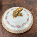 French Limoges Condense Milk Jar w Lid Underplate 