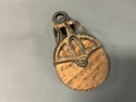 Antique Louden Barn Pulley Cast Iron Frame Wooden 