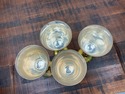 4 Brass Wine Glasses Goblets Made in India 7.5" Ta