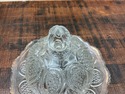 Vintage Pressed Glass Covered Cheese Butter Server