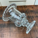 Vintage Pedestal Glass Vase Trophy Form Footed Flu