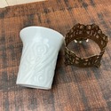 Bathroom Tumbler Filigree Ormolu Porcelain Cup in 