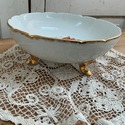 French Footed Bowl Fruit Transferware Giraud Limog