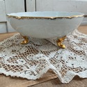 French Footed Bowl Fruit Transferware Giraud Limog