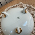 French Footed Bowl Fruit Transferware Giraud Limog