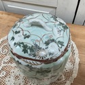 Antique Asian Japanese Jar w Lid Canister Light Mi