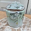 Antique Asian Japanese Jar w Lid Canister Light Mi