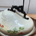 Antique Warwick Covered Butter Cheese Dish w Dome 