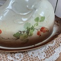 Antique Warwick Covered Butter Cheese Dish w Dome 
