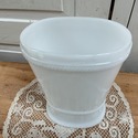 E. O. Brody Milk Glass Vase High Low Rim Graduated