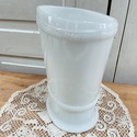 E. O. Brody Milk Glass Vase High Low Rim Graduated