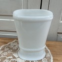 E. O. Brody Milk Glass Vase High Low Rim Graduated