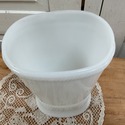 E. O. Brody Milk Glass Vase High Low Rim Graduated