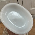 E. O. Brody Milk Glass Vase High Low Rim Graduated