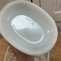 E. O. Brody Milk Glass Vase High Low Rim Graduated