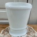 E. O. Brody Milk Glass Vase High Low Rim Graduated