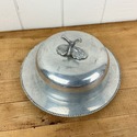 Aluminum Round Covered Butter Dish Vintage Hammerc