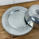 Aluminum Round Covered Butter Dish Vintage Hammerc