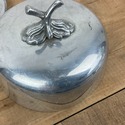 Aluminum Round Covered Butter Dish Vintage Hammerc