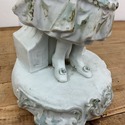Parian Bisque Female Figure Statue Lady w Hand Mir