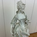Parian Bisque Female Figure Statue Lady w Hand Mir