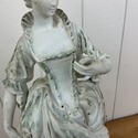 Parian Bisque Female Figure Statue Lady w Hand Mir