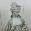 Parian Bisque Female Figure Statue Lady w Hand Mir