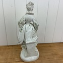 Parian Bisque Female Figure Statue Lady w Hand Mir