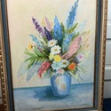 Vintage Oil Painting Still Life Floral Bouquet Pas