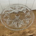 EAPG Pressed Glass Pedestal Cake Stand Beveled Dia