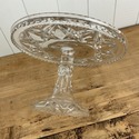 EAPG Pressed Glass Pedestal Cake Stand Beveled Dia