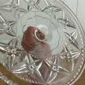 EAPG Pressed Glass Pedestal Cake Stand Beveled Dia