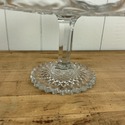 Vintage Pressed Glass Cake Stand Scalloped Rim Flo