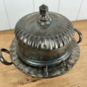 Antique Silverplate Round Butter Dish Dome Covered