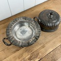 Antique Silverplate Round Butter Dish Dome Covered