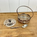 Lewbury Caviar Condiment Dish Server w Lid Spoon T