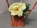 Antique Petite Funeral Basket Chippy Red Finish Wi