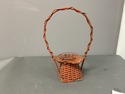 Antique Petite Funeral Basket Chippy Red Finish Wi