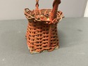 Antique Petite Funeral Basket Chippy Red Finish Wi
