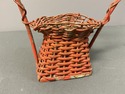 Antique Petite Funeral Basket Chippy Red Finish Wi
