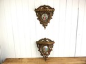 Vintage Pair Cameo Creations Gold Resin Wall Shelv