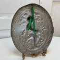 Vintage Relief Plaque Oval Wall Hanging Cast Metal